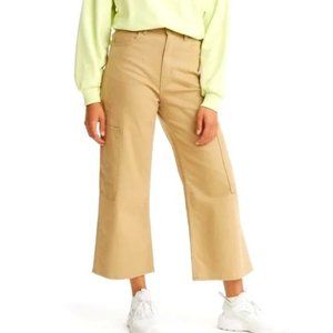 NWT LEVI'S High-Waist Wide Leg Jean Crop Pant Khaki/Tan 26